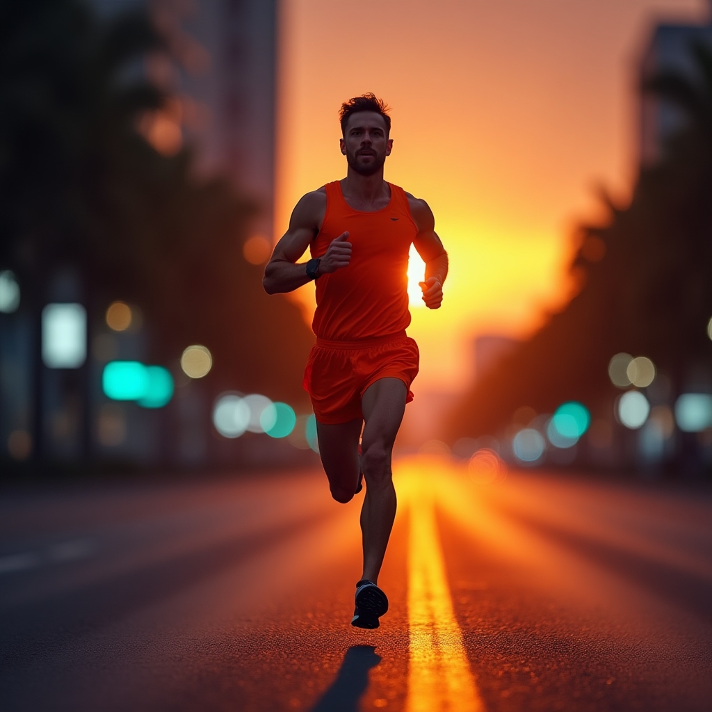 Runner in motion illustrating endurance breathing concepts